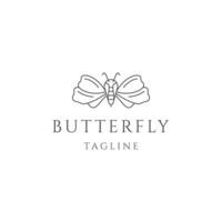 farfalla design con linea arte stile logo modello piatto vettore