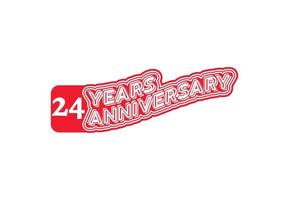 24 anni anniversario logo e etichetta design modello vettore