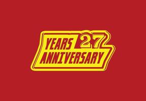 27 anni anniversario logo e etichetta design modello vettore