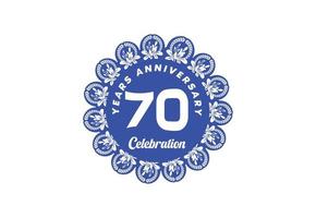 70 anni anniversario logo e etichetta design modello vettore