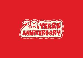 28 anni anniversario logo e etichetta design modello vettore