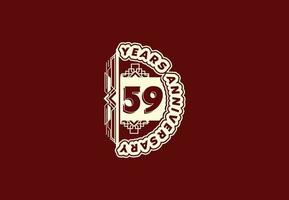 59 anni anniversario logo e etichetta design modello vettore