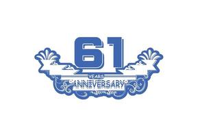 61 anni anniversario logo e etichetta design modello vettore