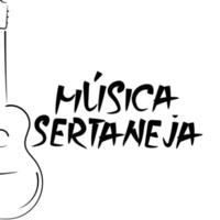 lettering nel portoghese sertaneja musica e chitarra schema disegno. vettore