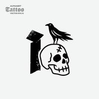 alfabeto io cranio logo vettore