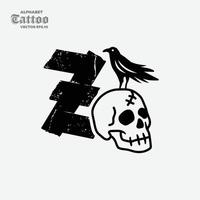 alfabeto z cranio logo vettore