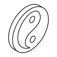 concettuale piatto design icona di yin yang vettore