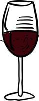 rosso vino nel bicchiere, illustrazione, vettore su bianca sfondo.