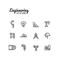 impostato di ingegneria icone vettore