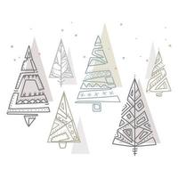 Natale alberi nel scandi stile allegro Natale e nuovo anno vacanza popolare collezione vettore modello.di.disegno scandinavo stile natale albero per vacanza sfondo,carta,tradizionale geometrico forme