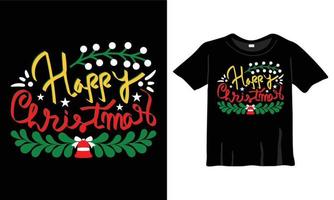 contento Natale calligrafia maglietta design modello per Natale celebrazione. bene per saluto carte, magliette, tazze, e i regali. per uomini, donne, e bambino capi di abbigliamento vettore