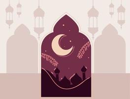 mezzaluna Luna musulmano telaio vettore