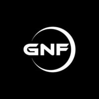 gnf lettera logo design nel illustrazione. vettore logo, calligrafia disegni per logo, manifesto, invito, eccetera.