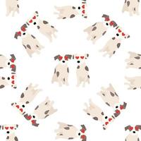 simpatici cani jack russell terrier. animaletti. modello senza cuciture disegnato a mano di vettore. perfetto per bambino, abbigliamento per bambini, design di stampa, tessuto. sfondo bianco. vettore