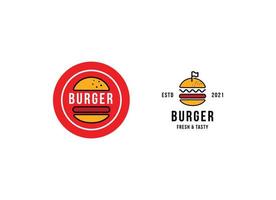 veloce cibo Hamburger logo design modello vettore