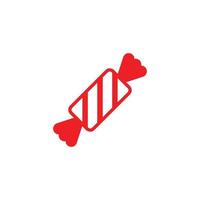 eps10 rosso vettore dolce caramella astratto arte icona isolato su bianca sfondo. avvolto caramella simbolo nel un' semplice piatto di moda moderno stile per il tuo sito web disegno, logo, e mobile applicazione