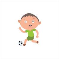 illustrazione vettore grafico ragazzo attività giocando calcio. isolato su bianca sfondo