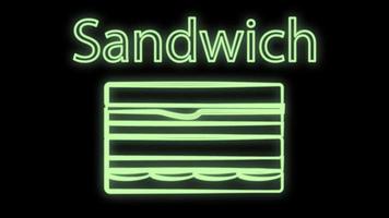 raggiante neon effetto Sandwich icona. schema simbolo collezione vettore