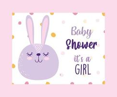 baby shower genere rivela carta con coniglio carino