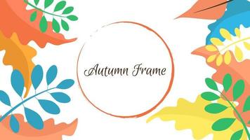 telaio di colorato autunno le foglie e un' il giro forma. vettore illustrazione