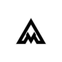 astratto un' e m iniziali monogramma logo disegno, icona per attività commerciale, semplice, elegante vettore