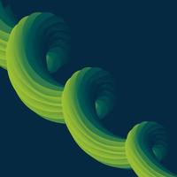 3d astratto spirale blu verde sfondo. vettore illustrazione