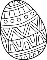 Pasqua uovo isolato colorazione pagina per bambini vettore