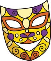 mardi gras maschera cartone animato colorato clipart vettore