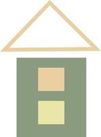verde Casa con Due finestre, icona illustrazione, vettore su bianca sfondo