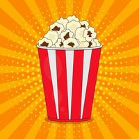 Popcorn pop arte retrò comico stile illustrazione vettore