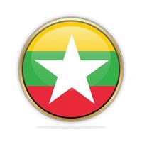 pulsante bandiera design modello Myanmar vettore