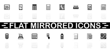 calcolo icone - nero simbolo su bianca sfondo. semplice illustrazione. piatto vettore icona. specchio riflessione ombra. può essere Usato nel logo, ragnatela, mobile e ui UX progetto.