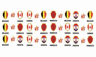 Belgio vs Canada Marocco Croazia calcio campionato incontro vettore