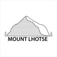 montagne Lhotse logo vettore con bianca sfondo