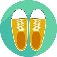 giallo scarpe da ginnastica, illustrazione, vettore su bianca sfondo