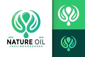 natura mano olio logo disegno, marca identità loghi vettore, moderno logo, logo disegni vettore illustrazione modello