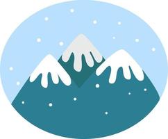 neve montagna, illustrazione, vettore su bianca sfondo.