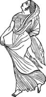 greco femmina, Vintage ▾ illustrazione. vettore