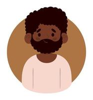 barbuto afro uomo avatar vettore