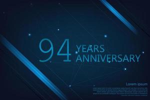 94 anni anniversario geometrico striscione. manifesto modello per festeggiare anniversario evento festa. vettore illustrazione