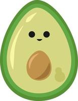 carino avocado, illustrazione, vettore su bianca sfondo.