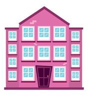 edificio facciata rosa vettore