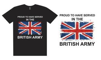Britannico esercito t camicia design vettore