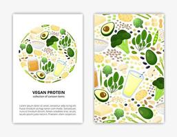 carta modelli con vegano proteina prodotti. vettore