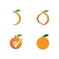 logo di frutta arancione vettore
