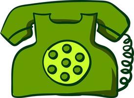 verde retrò telefono, illustrazione, vettore su bianca sfondo.