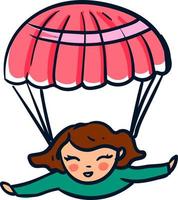 rosa paracadute, illustrazione, vettore su bianca sfondo