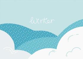 bellissimo astratto bandiera con un' colorato inverno paesaggio. astratto natura sfondo con cumuli di neve. moderno geometrico vettore manifesto modello.
