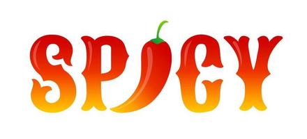 vettore tipografia con rosso peperoncino Pepe. speziato cibo