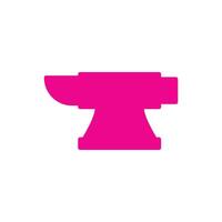 eps10 rosa vettore maniscalco incudine solido arte icona isolato su bianca sfondo. ferro fabbro laboratorio pieno simboli nel un' semplice piatto di moda moderno stile per il tuo sito web disegno, logo, e mobile App